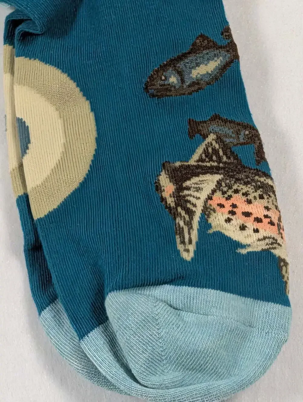 ModSocks Trout Fishing Men's Crew Socks, Deep Teal men's 10 and 1/2